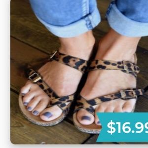 Cheetah print sandals